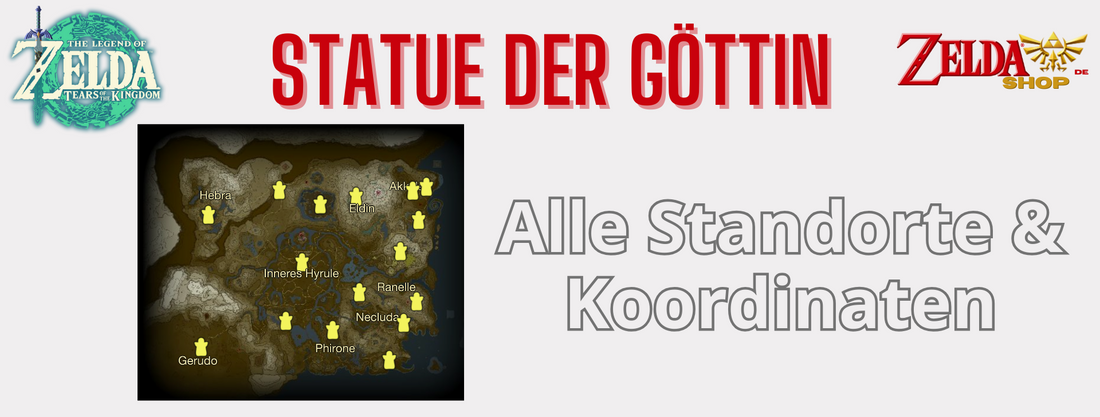 Zelda TotK Karte Alle 16 Statuen der Göttin | Standorte und Koordinaten