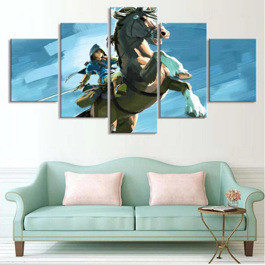 Zelda Wandbild Link und Epona