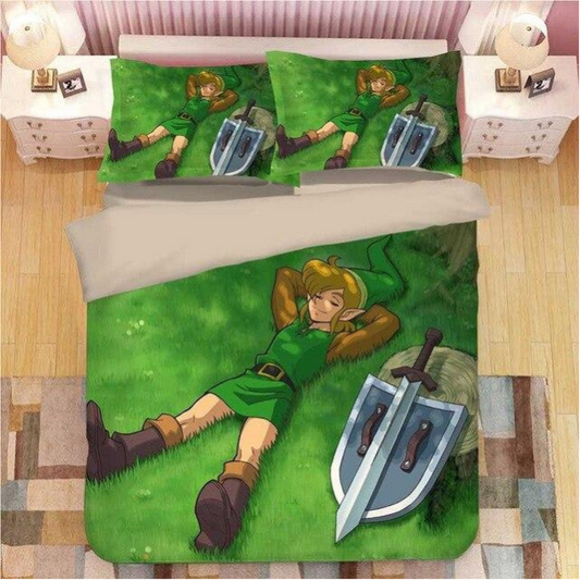 Zelda Bettbezug Link in Wald der Krogs